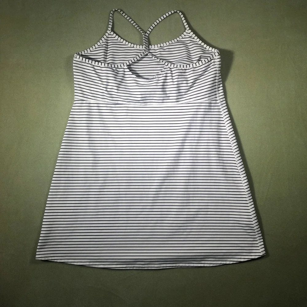 Athletic Works Active Dress Women XL White Black Striped Racerback Summer - Picture 4 of 15